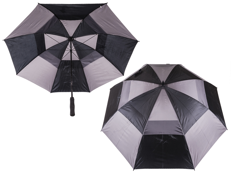 2817 Contrast Golf Umbrella with Wind Flaps BLACK/GREY